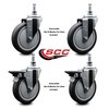 Service Caster 6 Inch Thermoplastic Rubber 10 MM Threaded Stem Caster Set 2 Brakes SCC SCC-TS20S614-TPRB-M1015-2-PLB-2